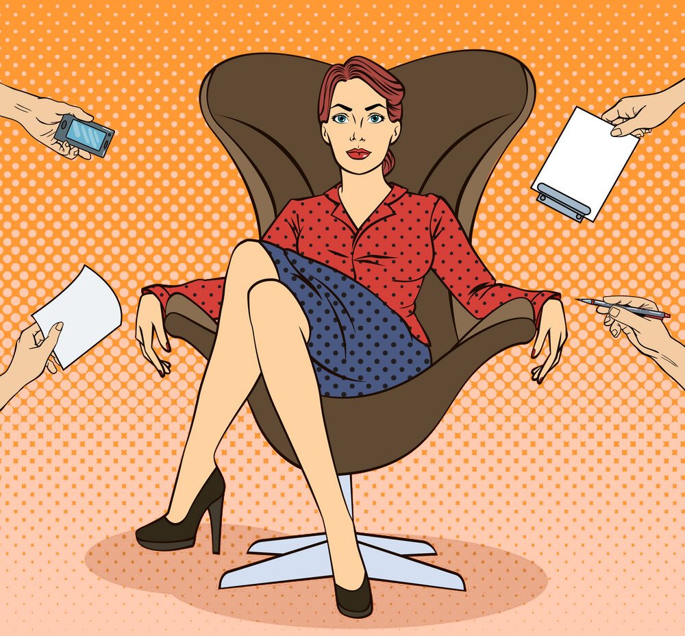 Поп арт деловая женщина