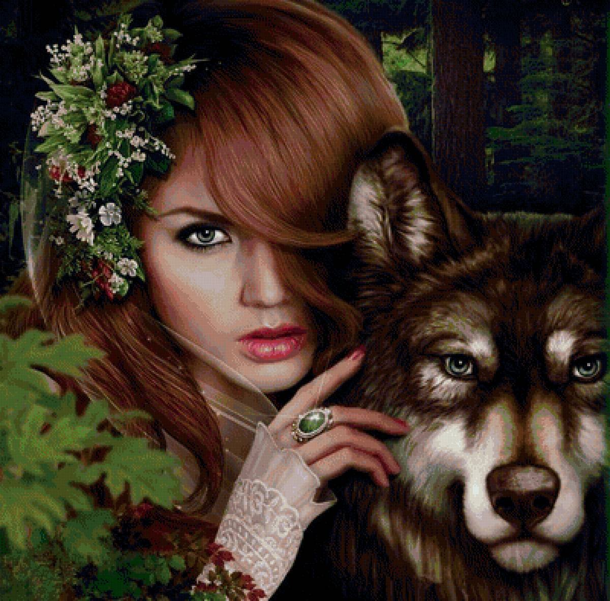 Девушка с волком