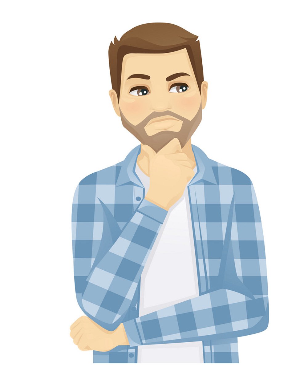 Человек задумался вектор