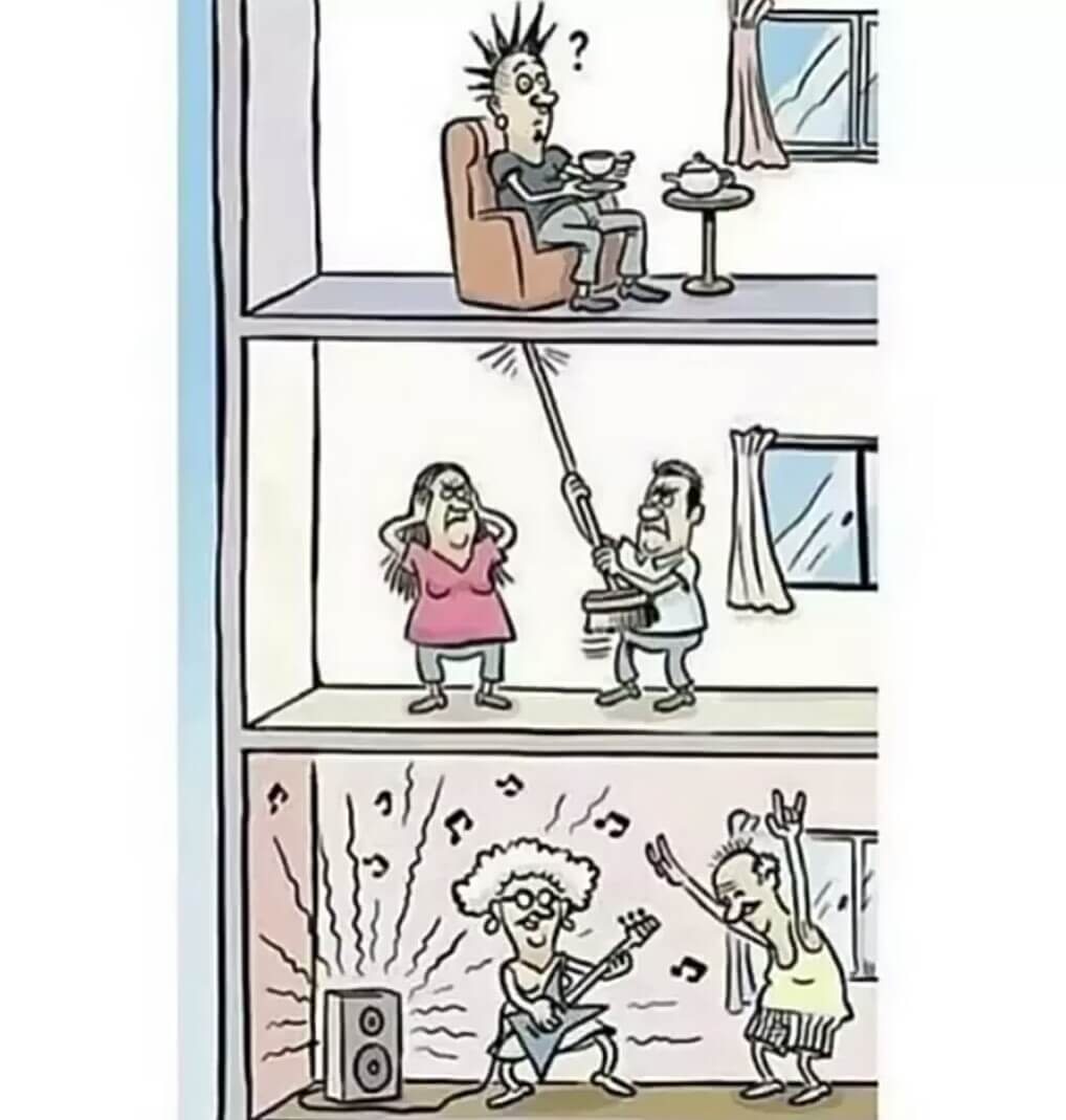 Шумные соседи карикатура