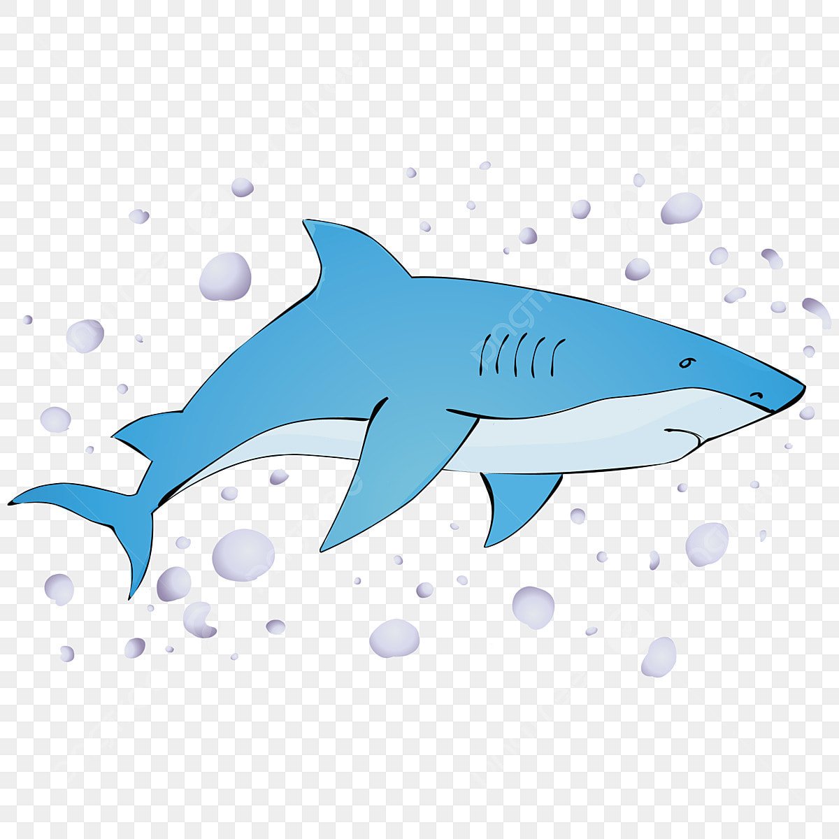 Акула мультяшный на белом фоне