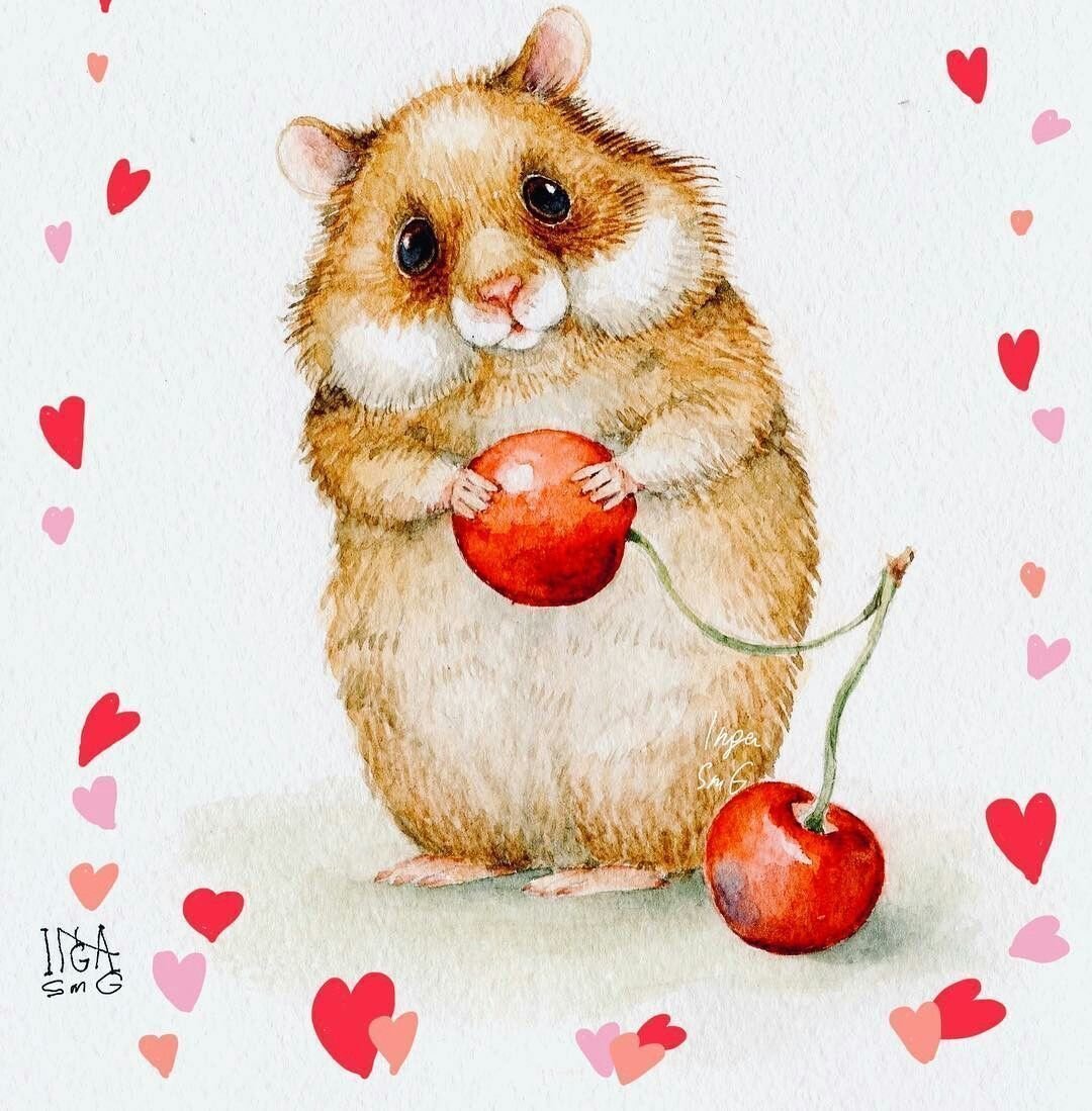 Хомяк гуашью