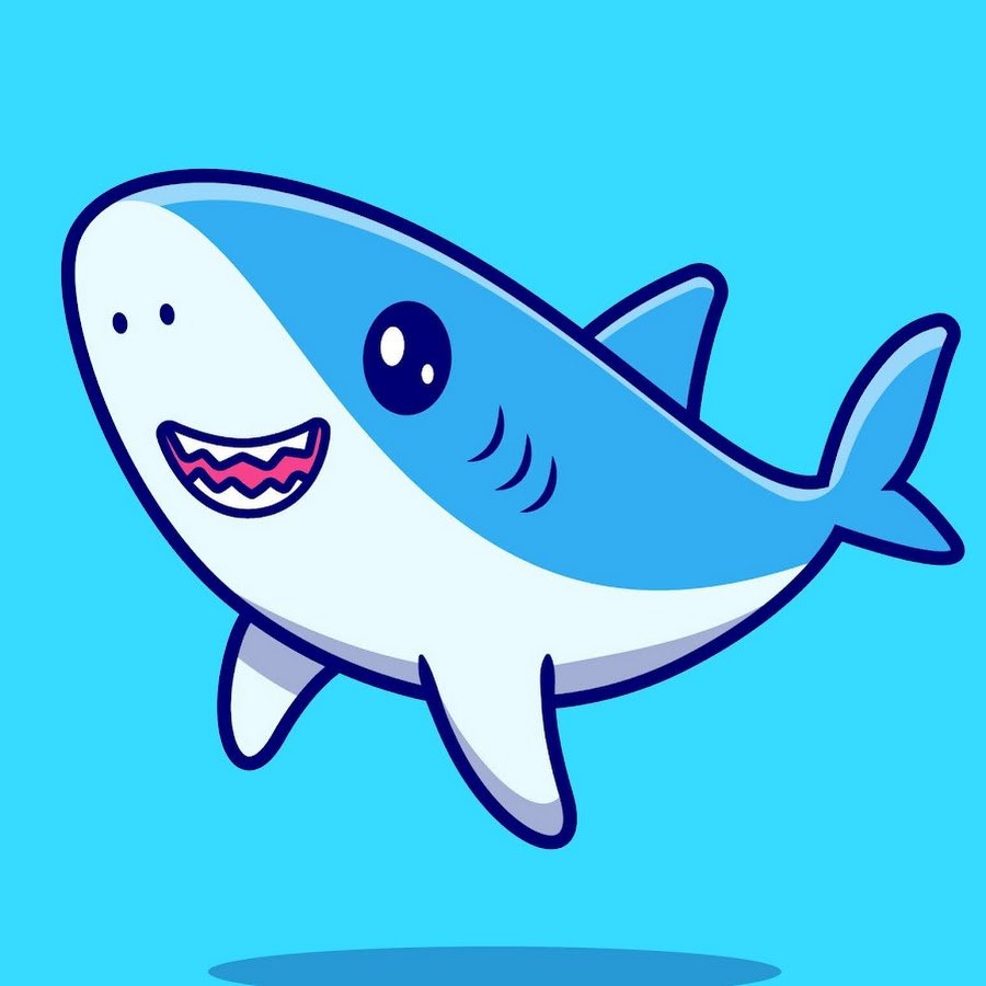 Акула мультяшная вектор