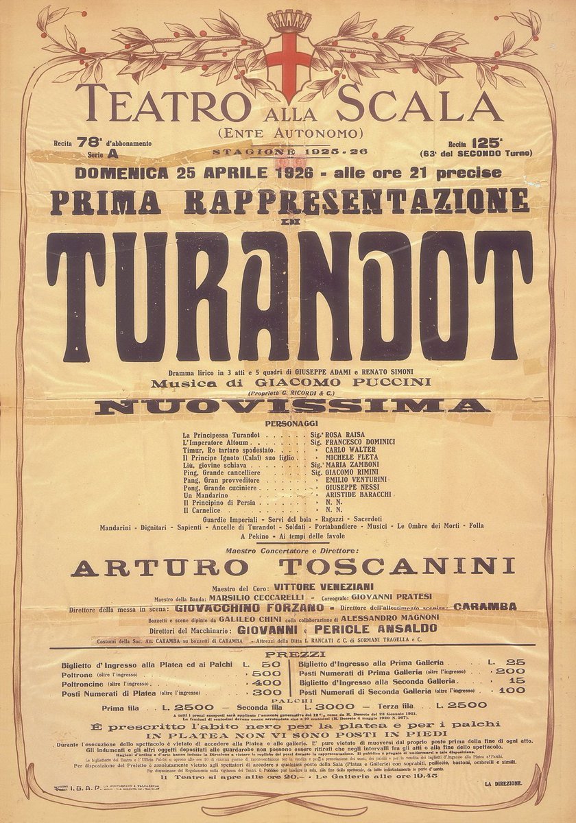 Итальянский театральный плакат старинный