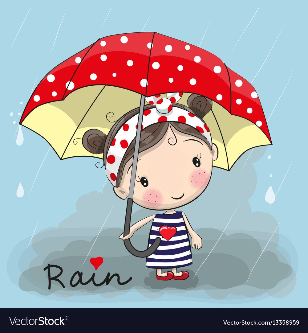 Мама с ребенком под зонтом