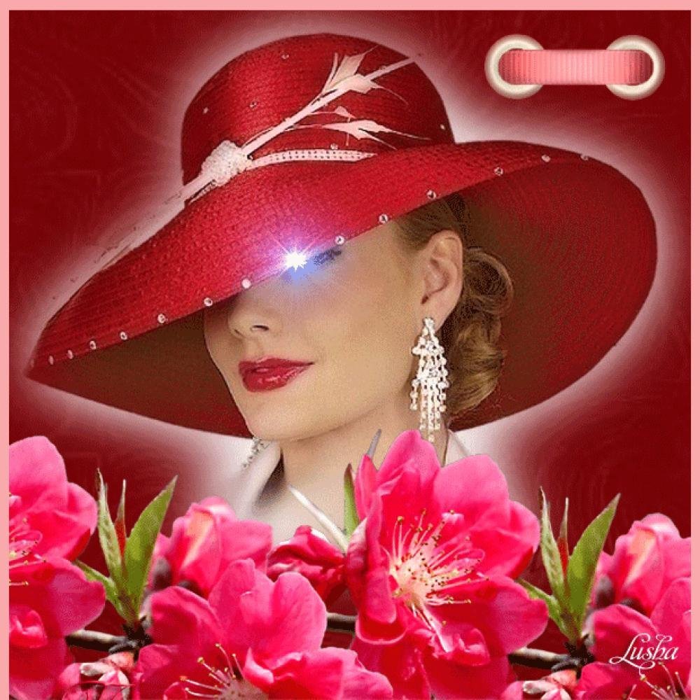 Открытка шикарная женщина в шляпе