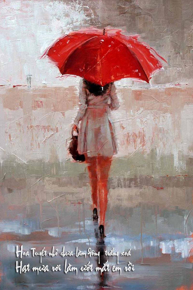 Трафарет девочка с зонтом