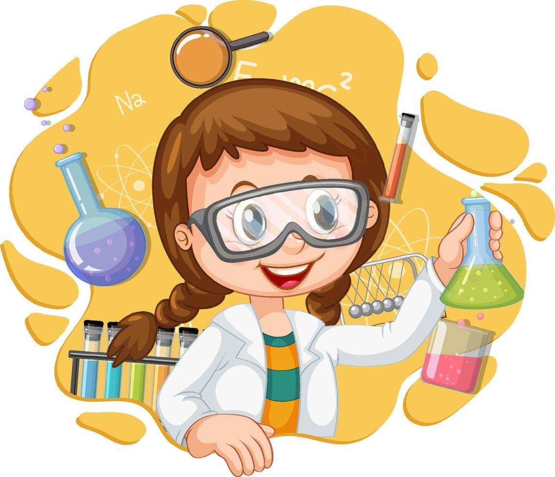 Девушка ученый Векторная иллюстрация