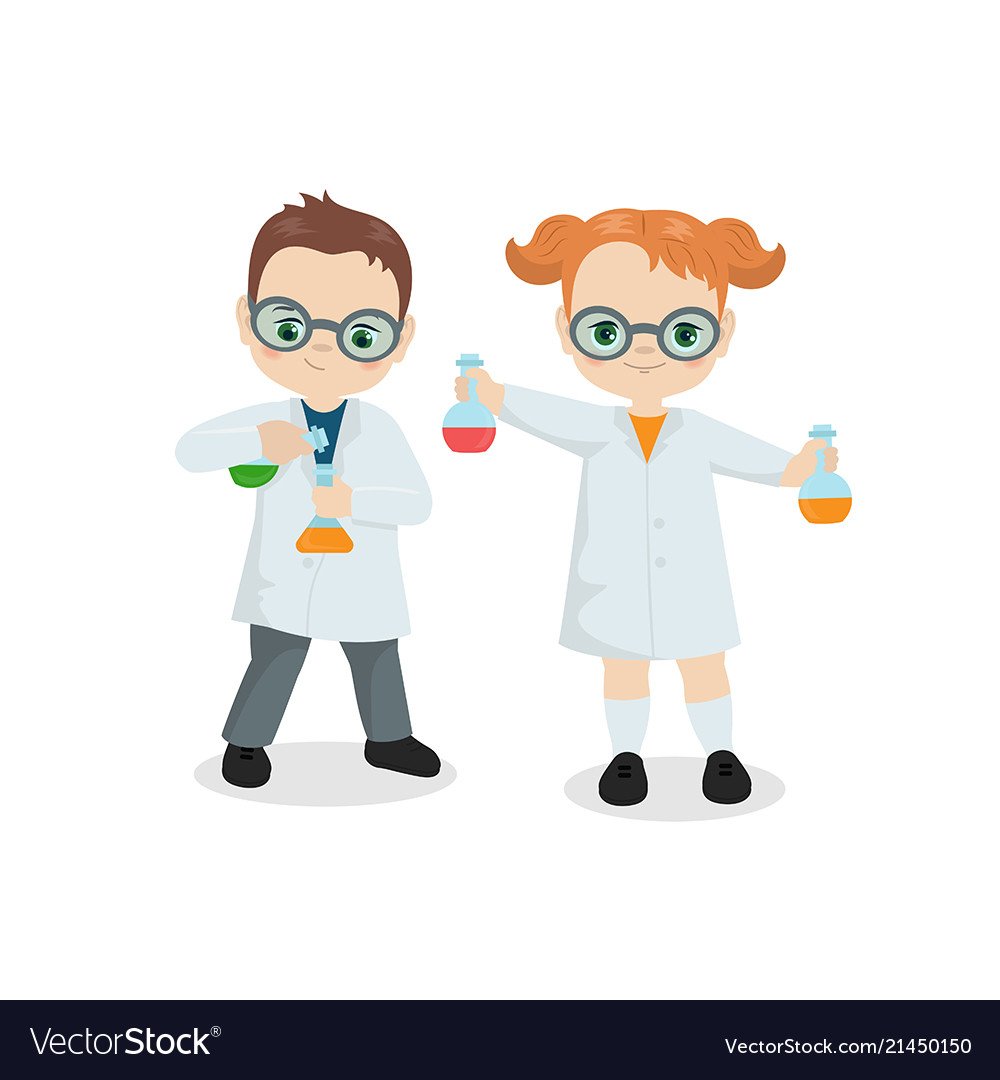 Мальчик ученый вектор