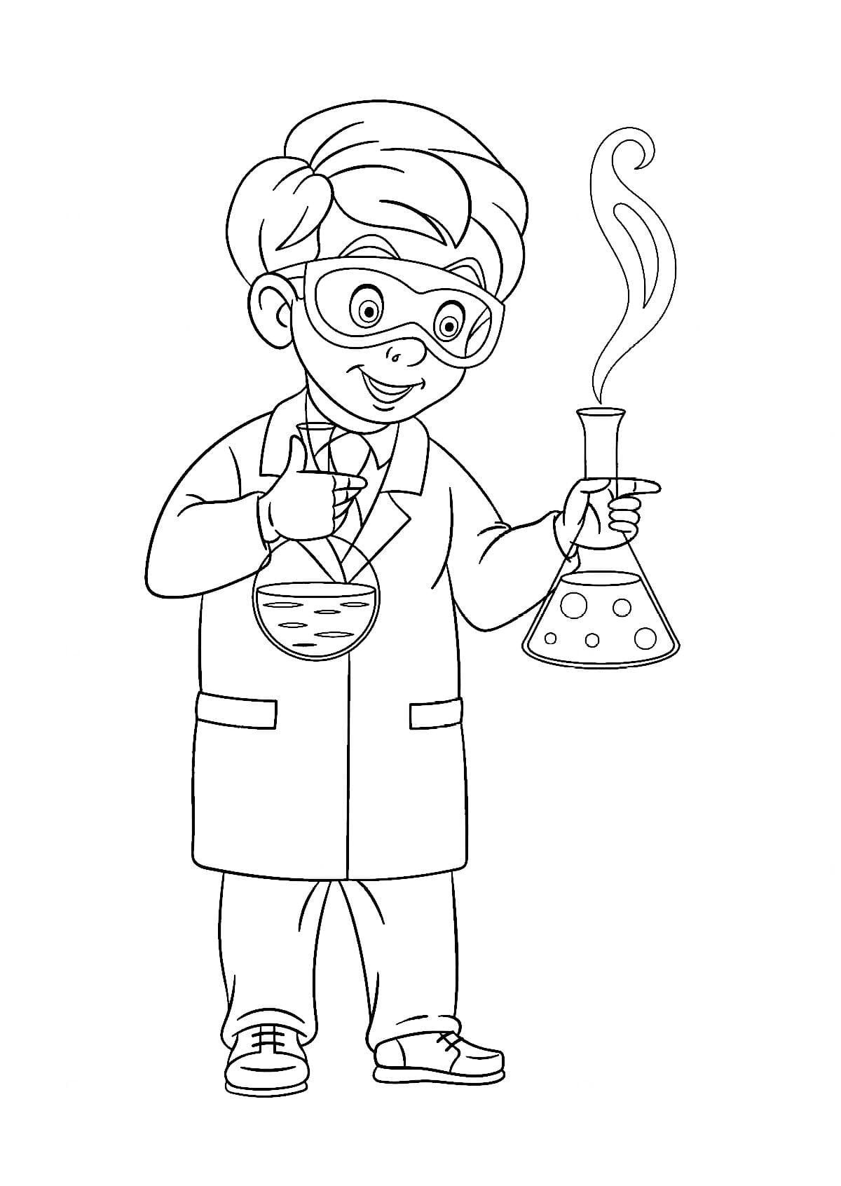 Химик раскраска для детей
