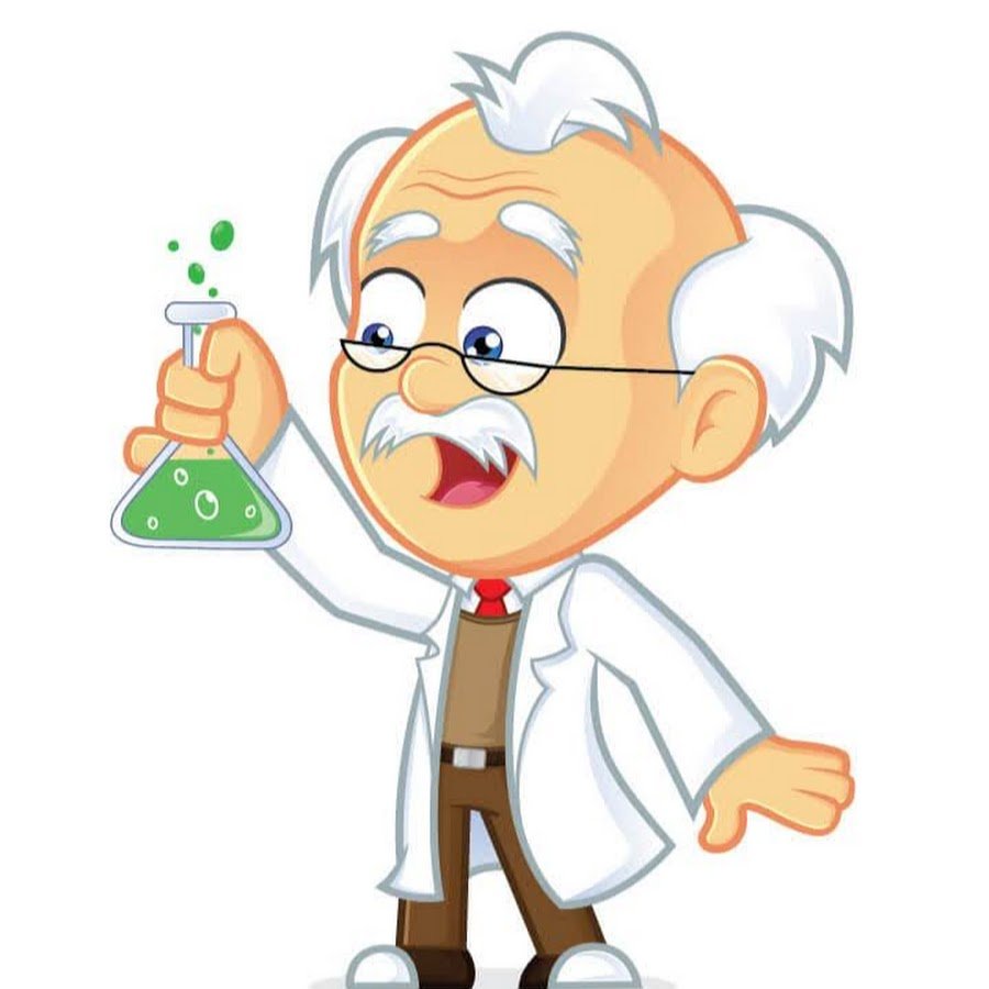 Ученый на белом фоне