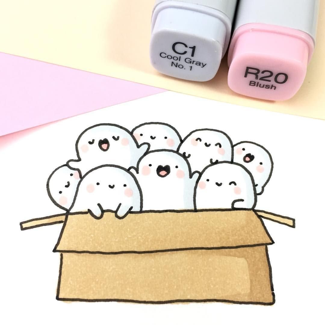 Рисунки для срисовки прикольные няшные