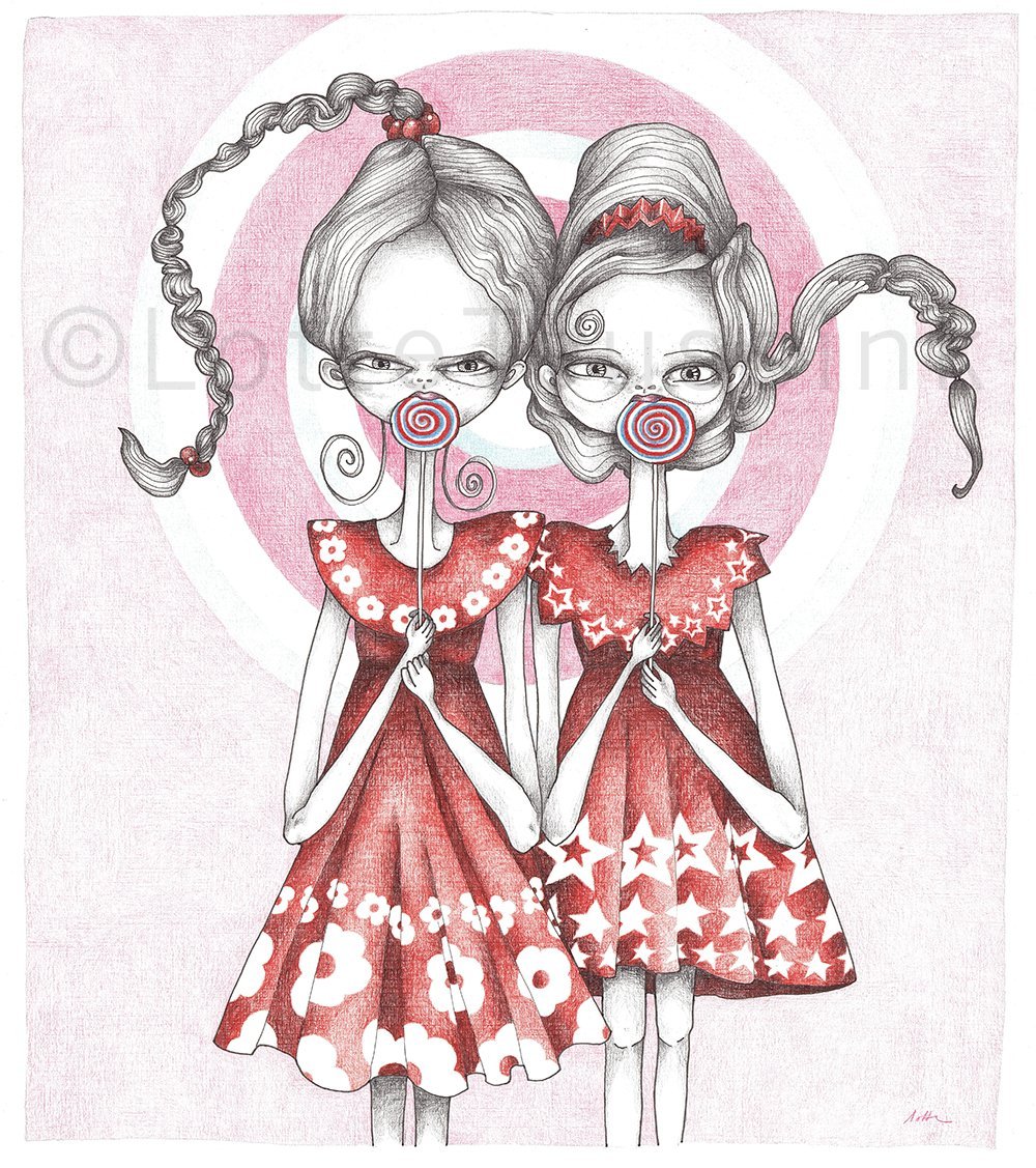 Близнецы рисунок карандашом