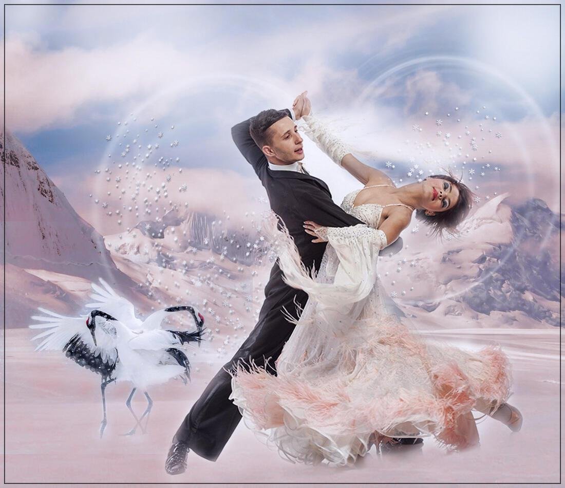 Пара кружится в танце