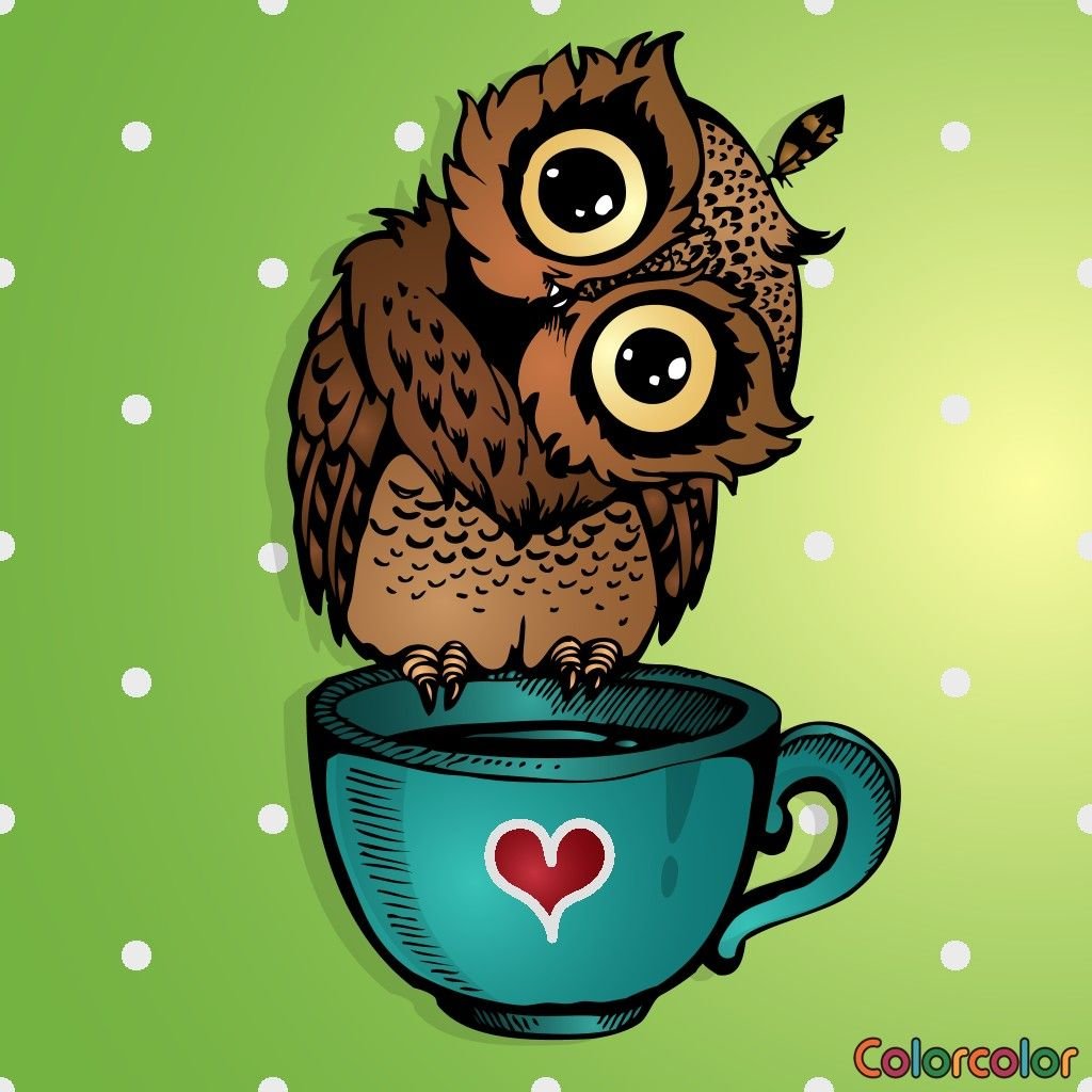 Совушка с кофе