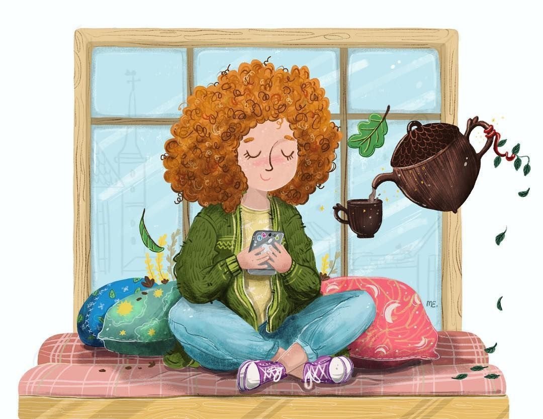 Милые утренние иллюстрации