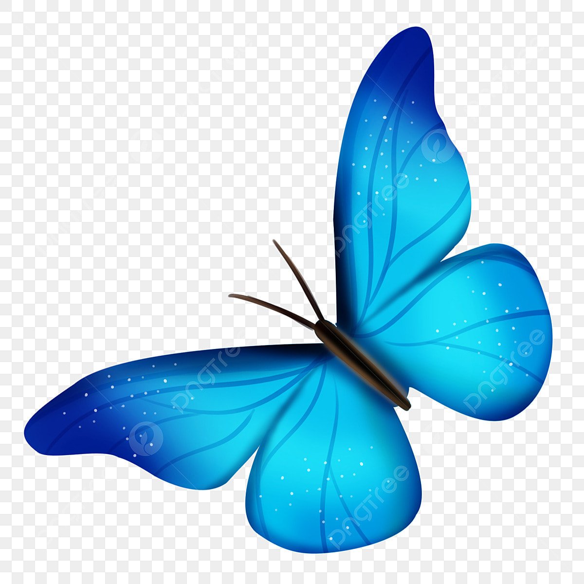 Голубые бабочки на белом фоне