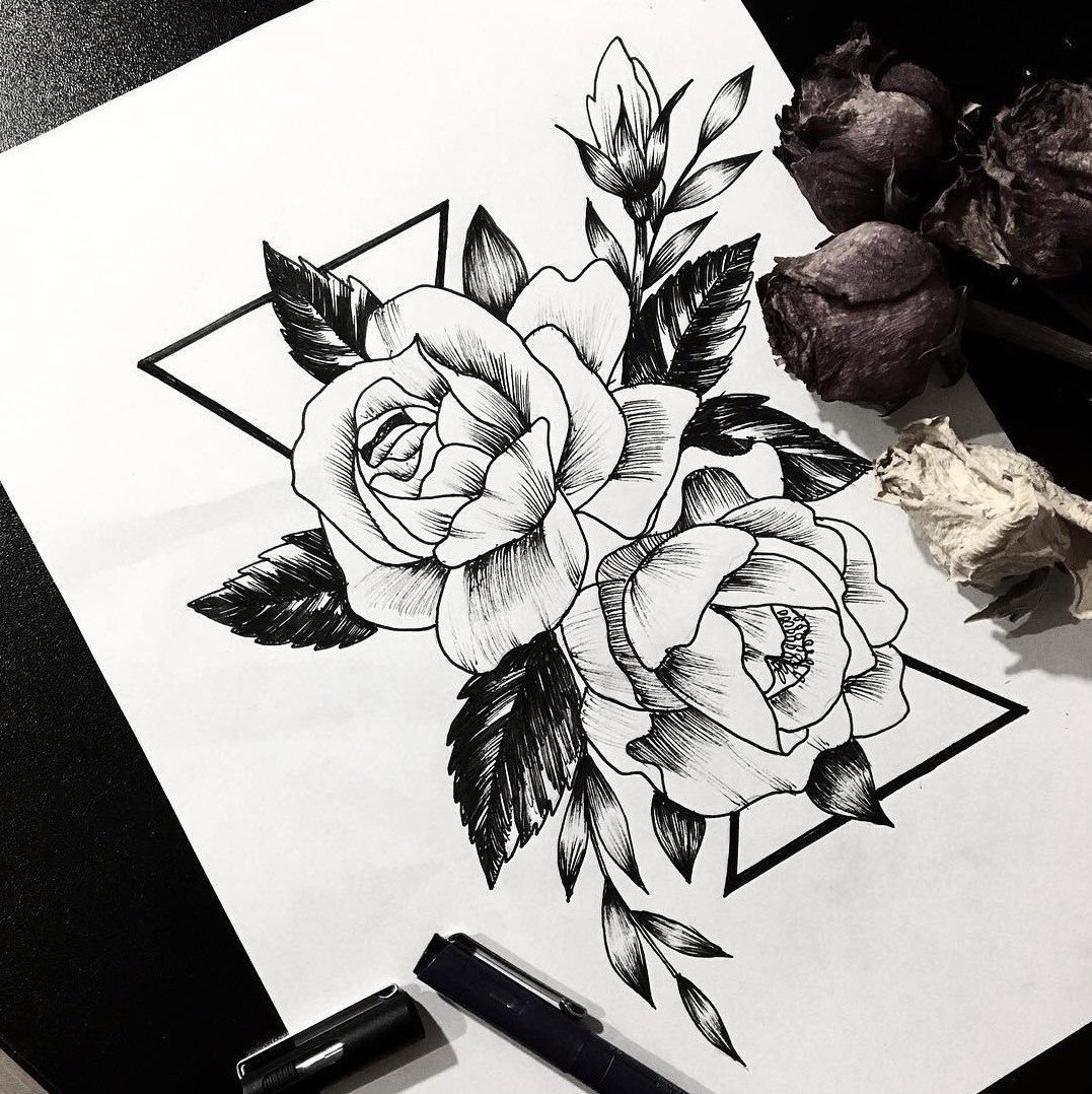 Красивые цветы черно белые