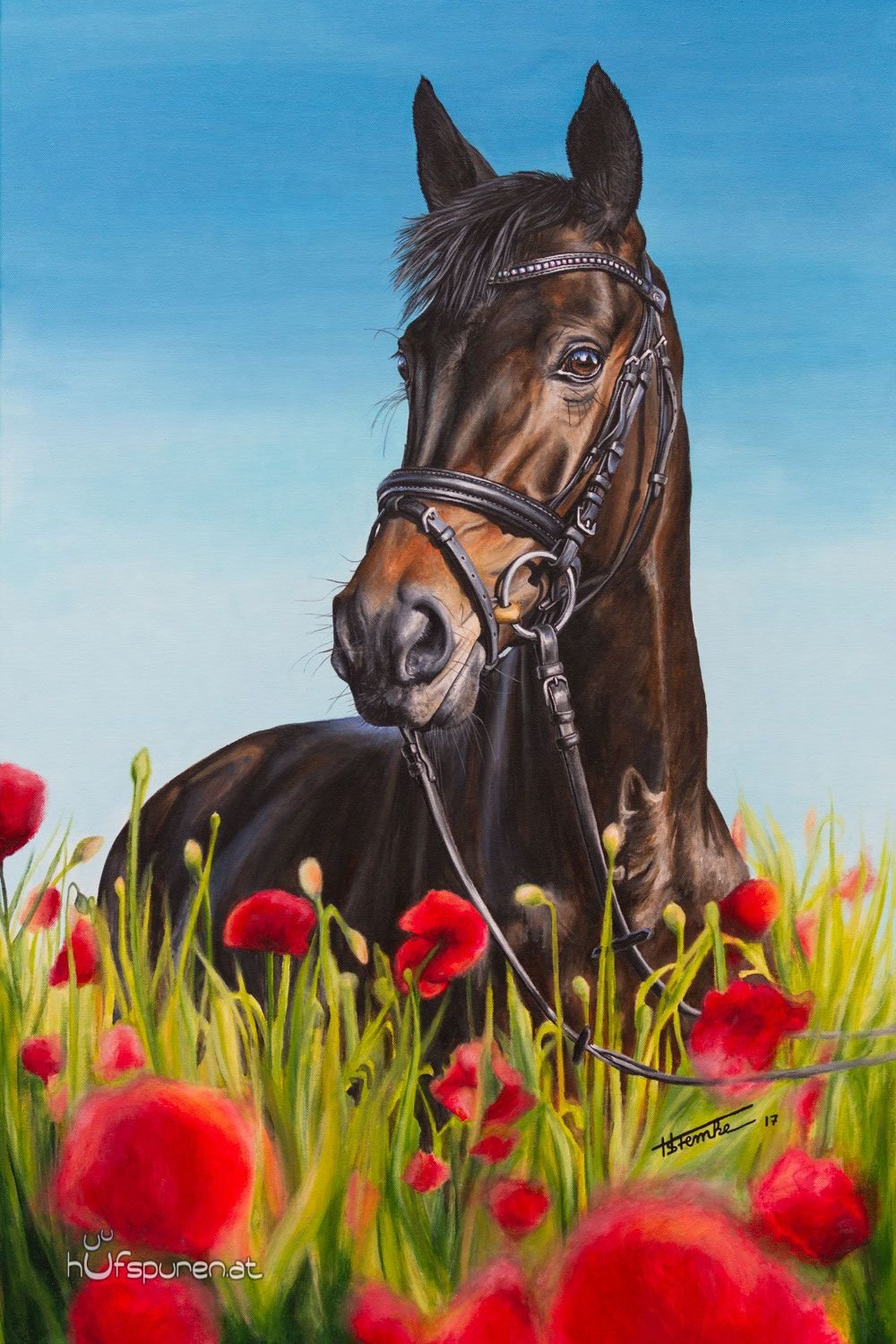 Лошадь в маковом поле