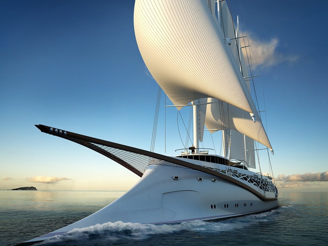 Открытка яхта