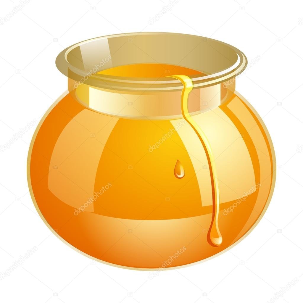 Горшочек меда на белом фоне