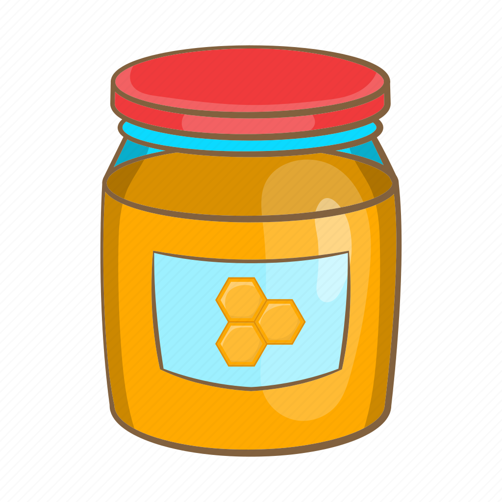 Баночка с медом мультяшный без фона