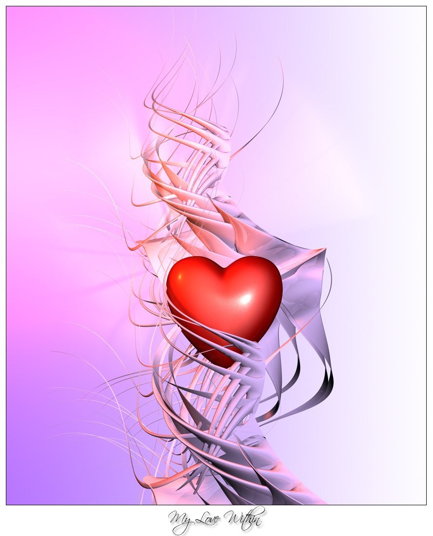 Силуэт влюбленной пары на фоне сердца