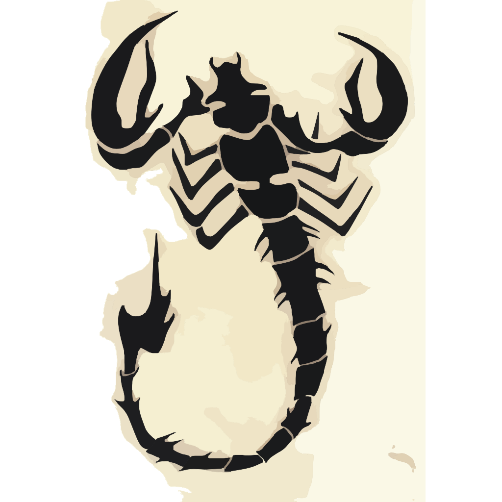 Скорпион на черном фоне