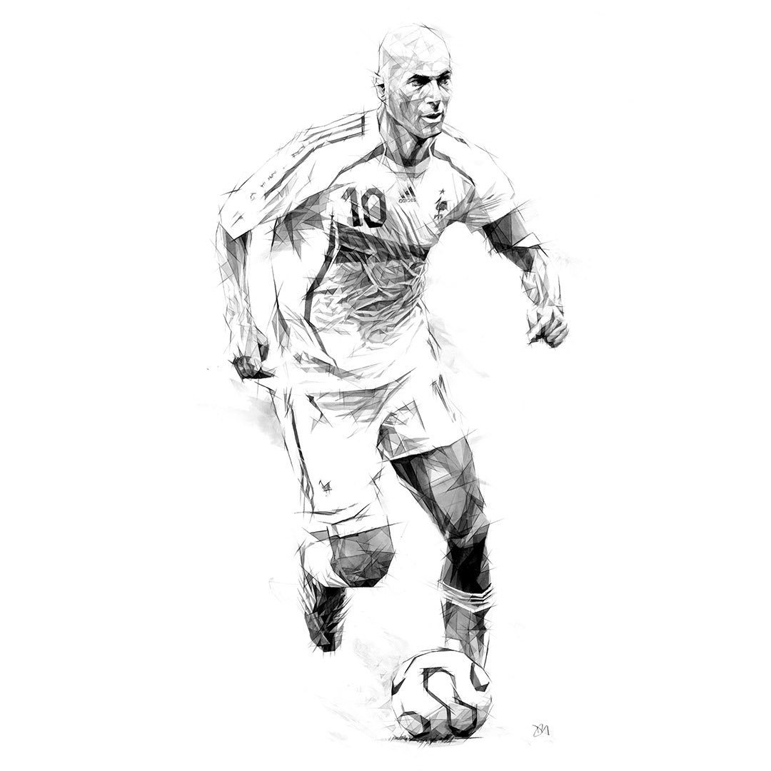 Раскраска футболист Зидан