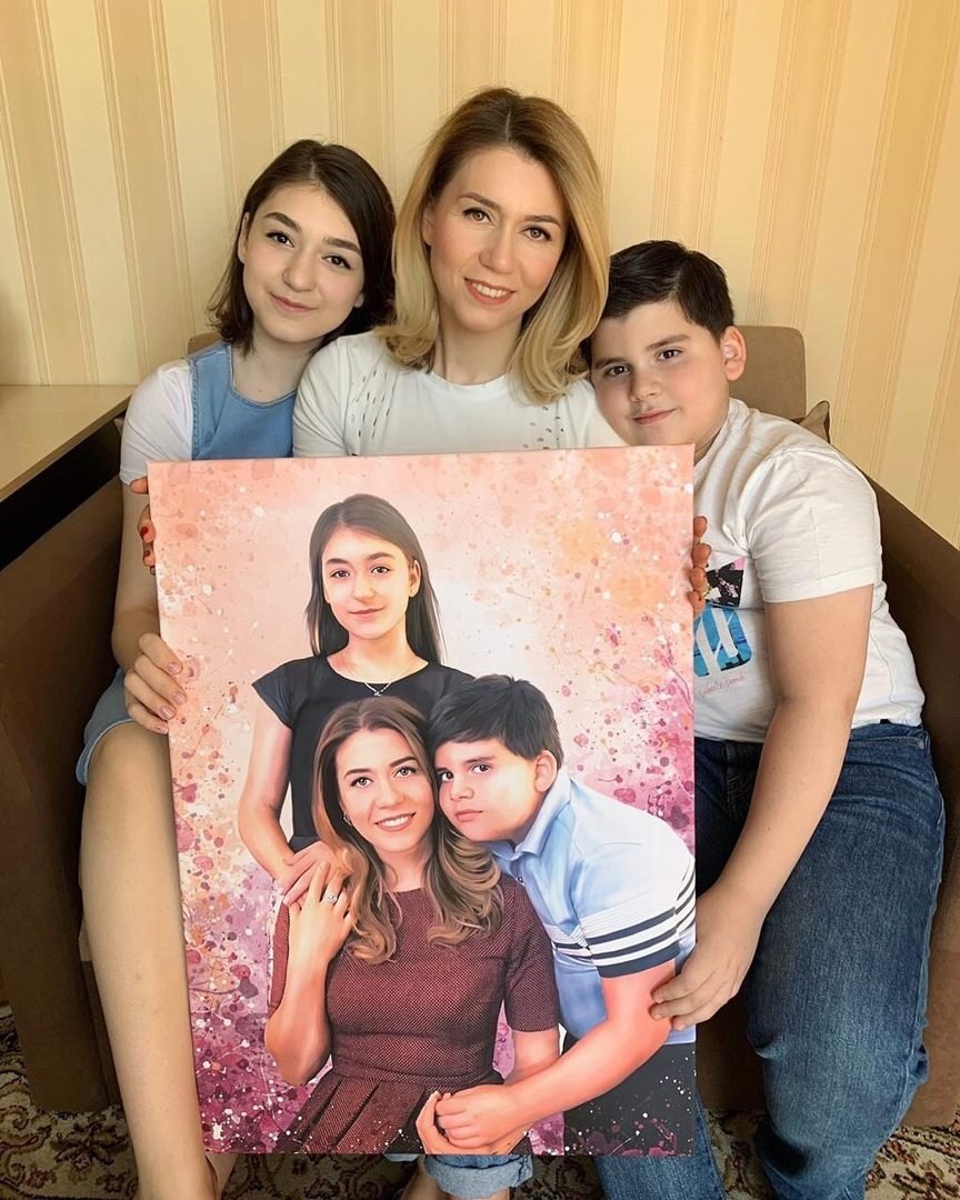 Семейный портрет печать на холсте