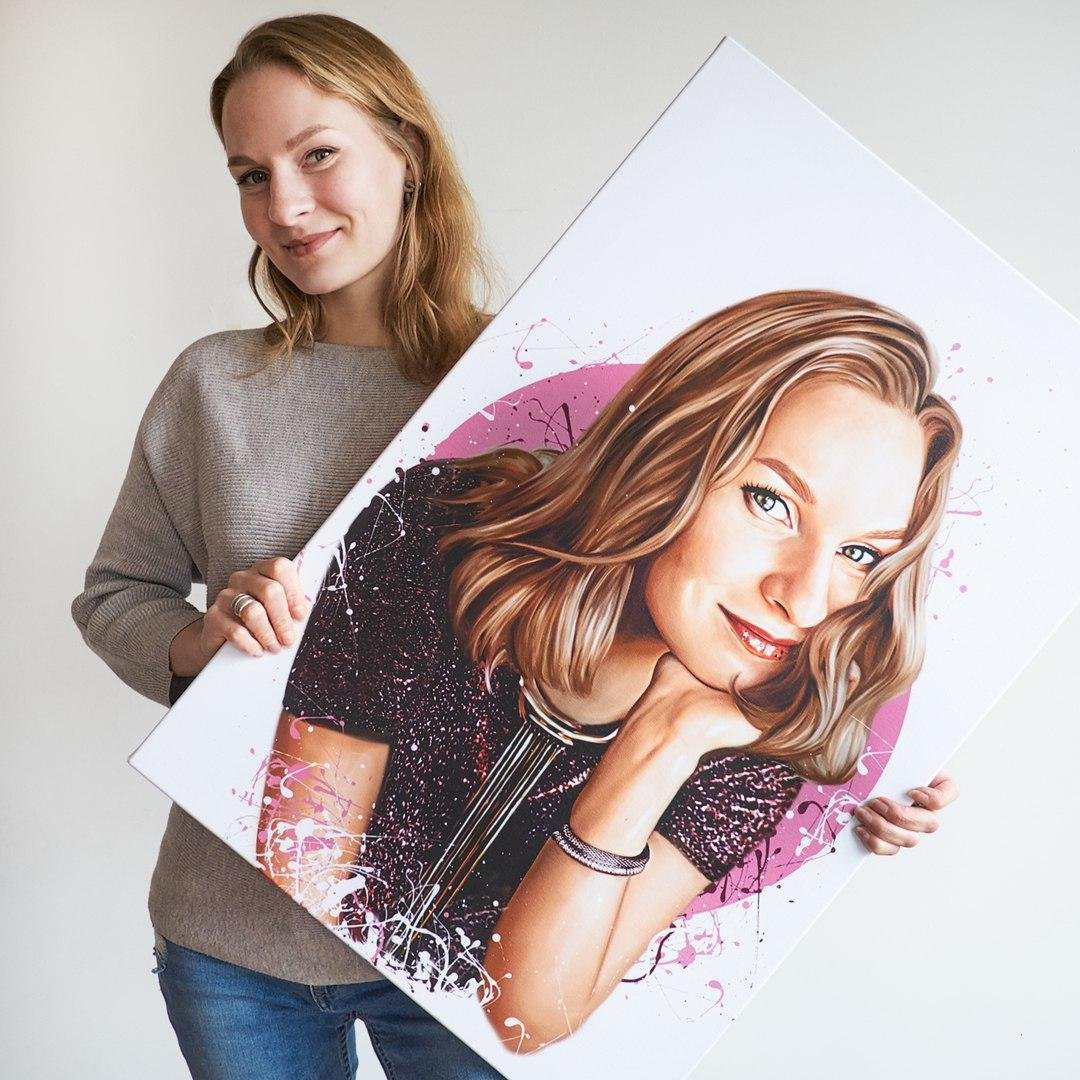 Печать портрета на холсте