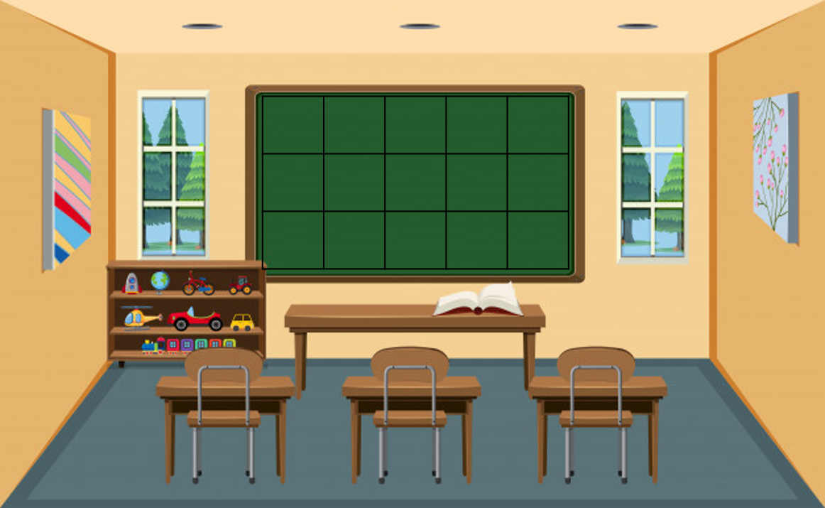 Нарисованный пустой класс пол