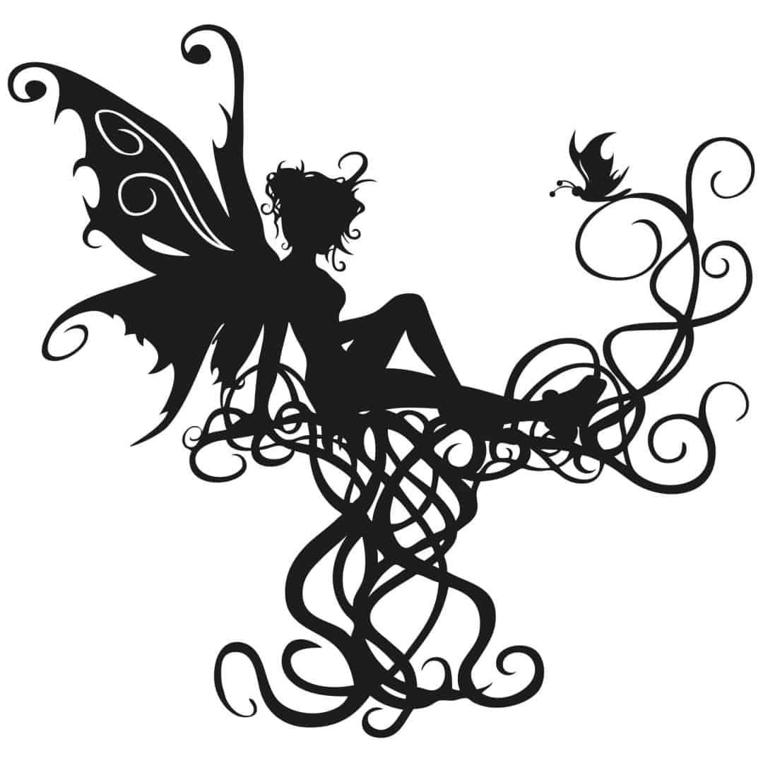 Тату феи силуэт