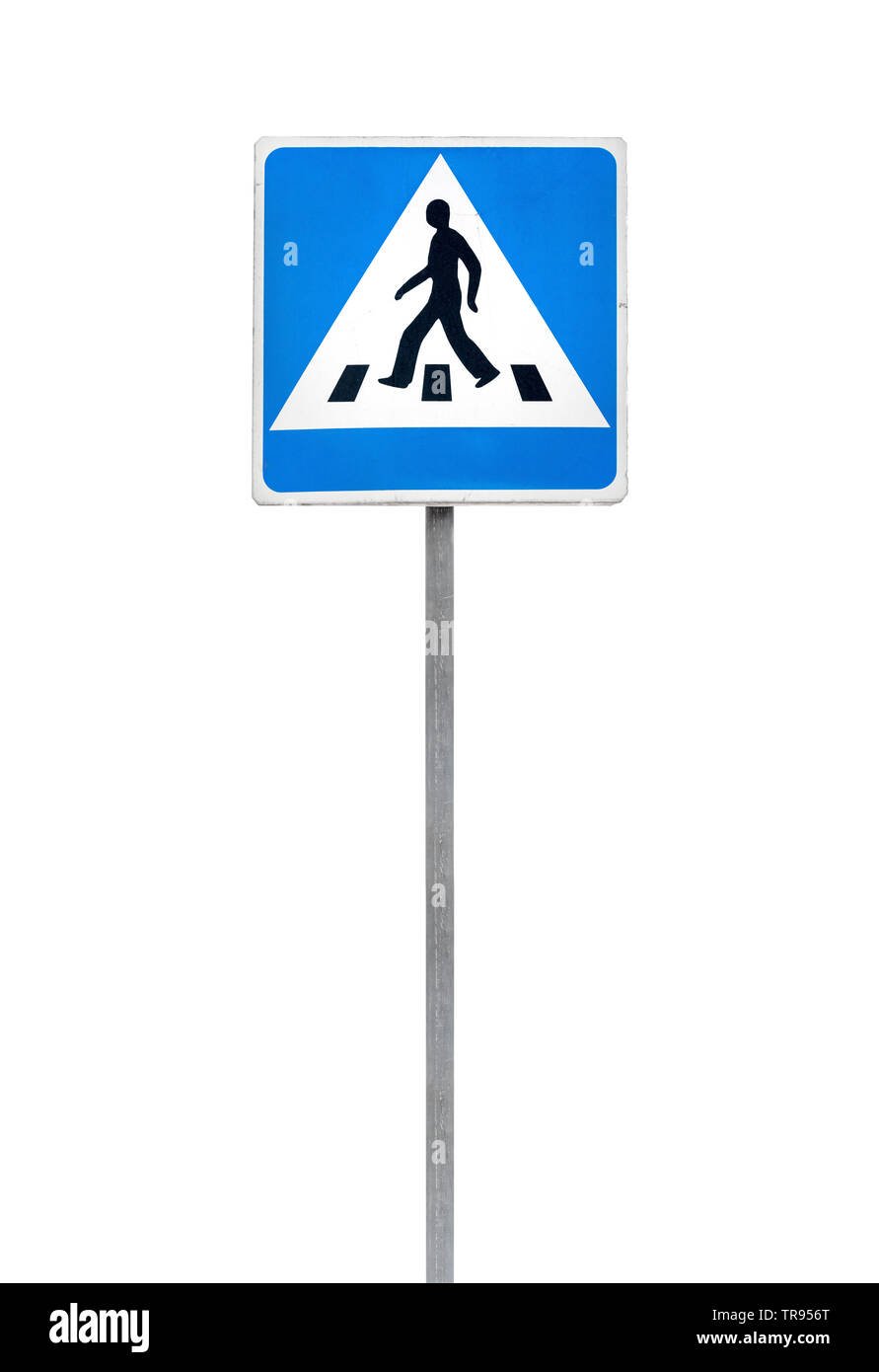 Знак пешеходный переход на белом фоне