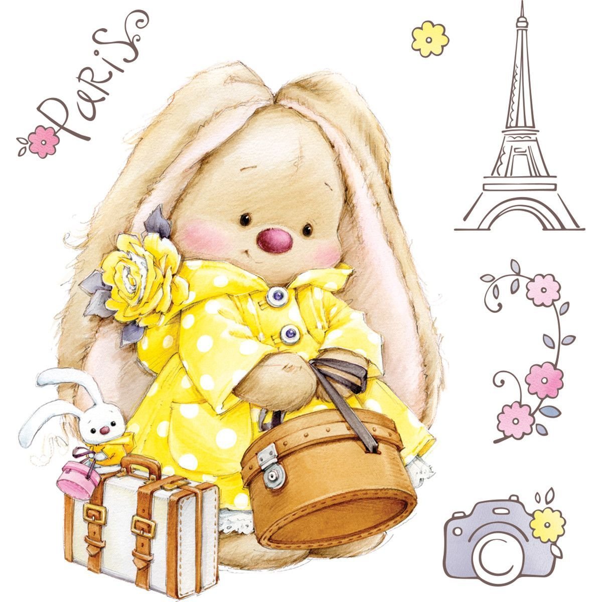 Цифра 1 с зайкой ми