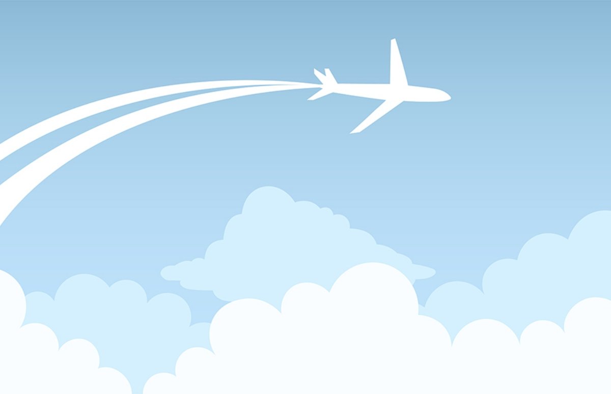 Самолет в небе вектор