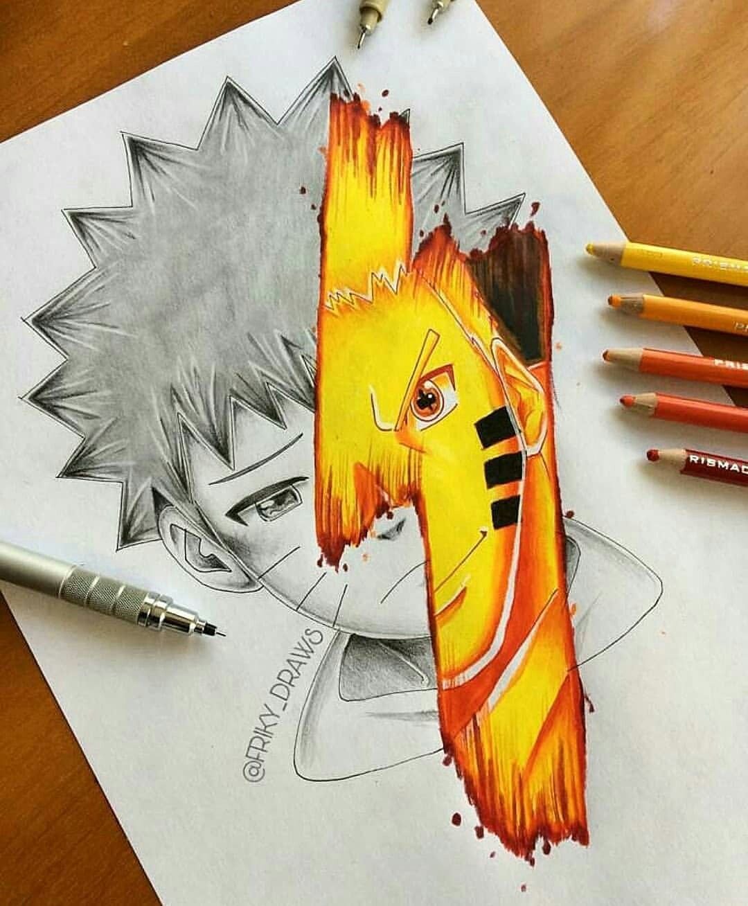 Скетчи маркерами аниме Наруто