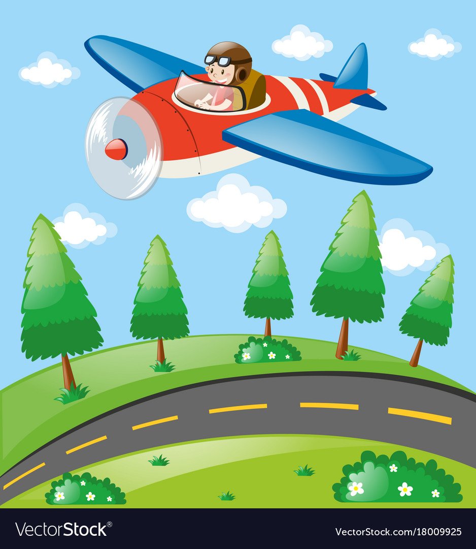 Полет самолета мультяшный