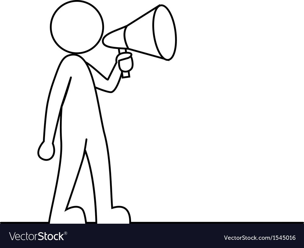 Человек с рупором рисунок