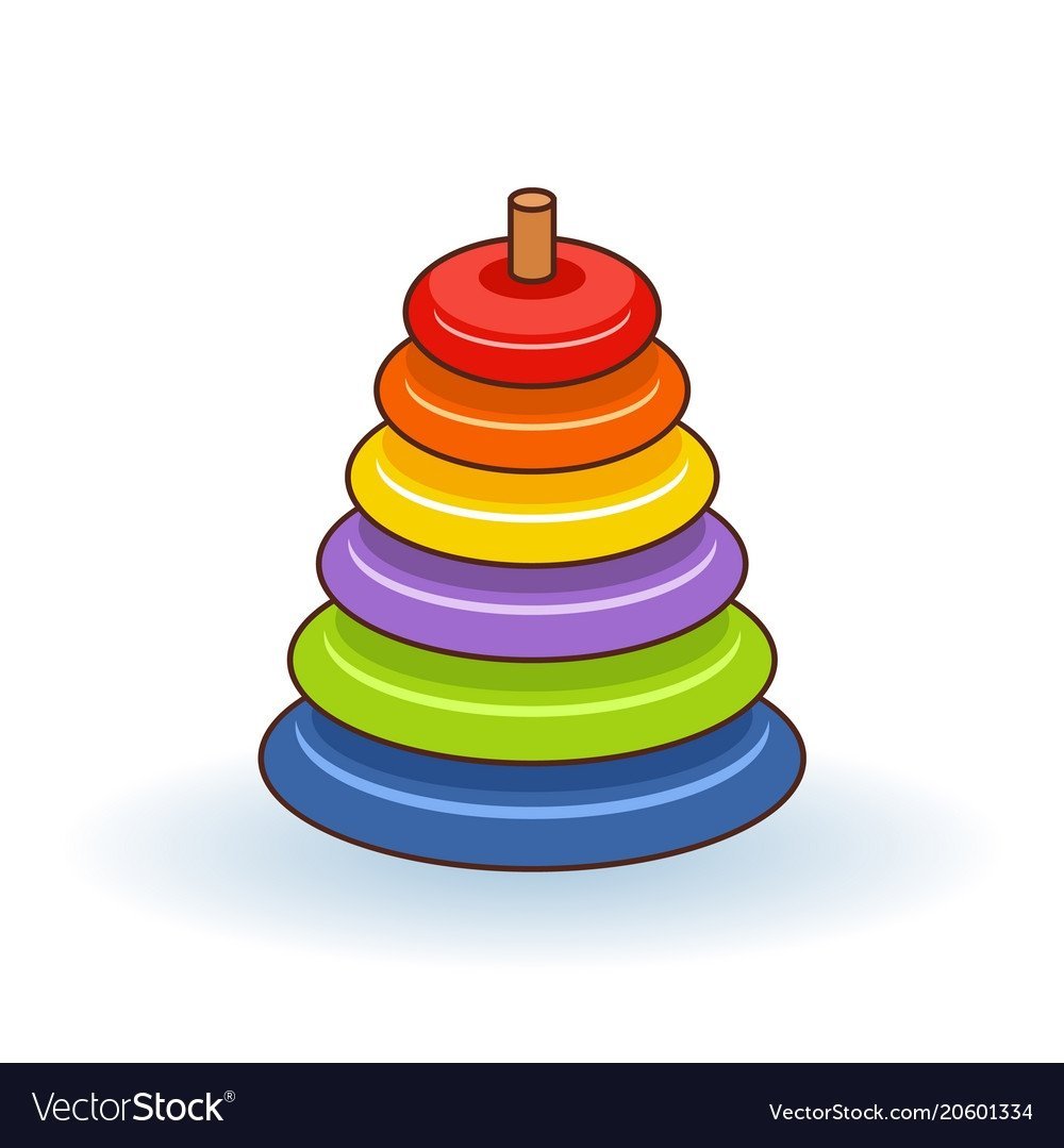 Ребенок с пирамидкой вектор