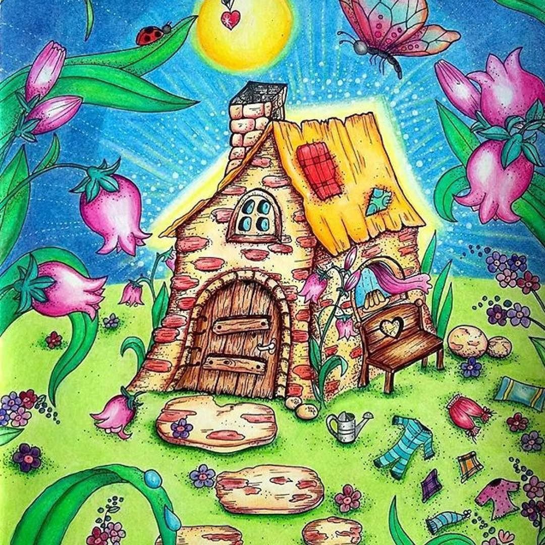 Сказочный домик рисунок маркерами