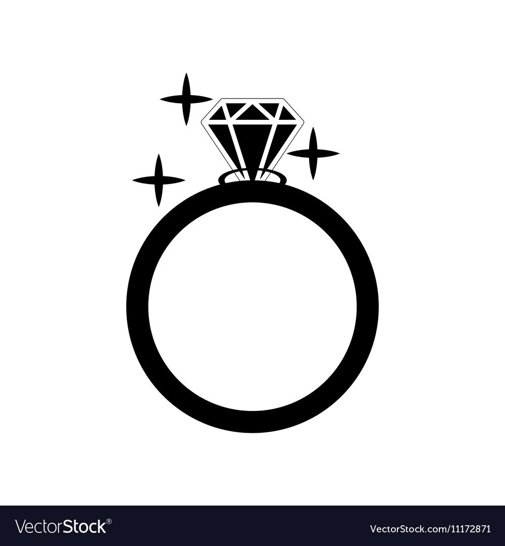 Кольцо с бриллиантом трафарет