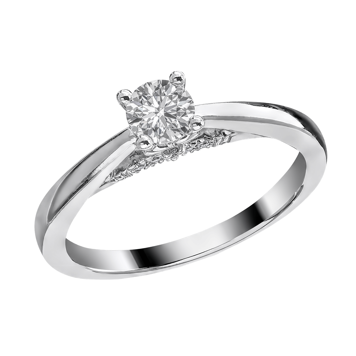 Кольцо с бриллиантом без фона