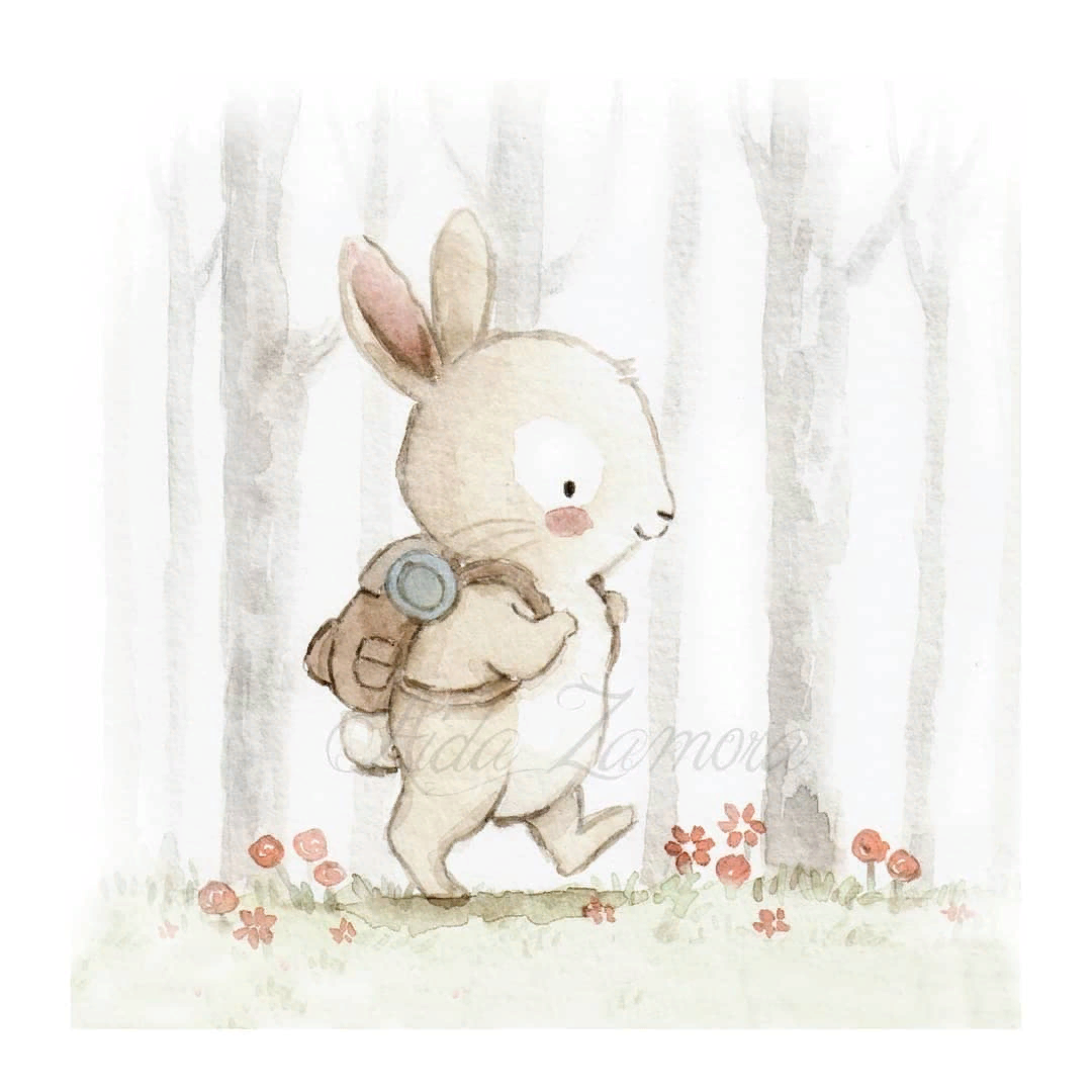 Зайка акварель