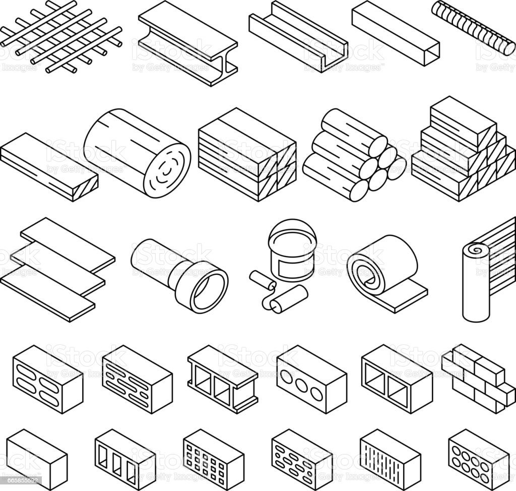 Строительные материалы пиктограмма