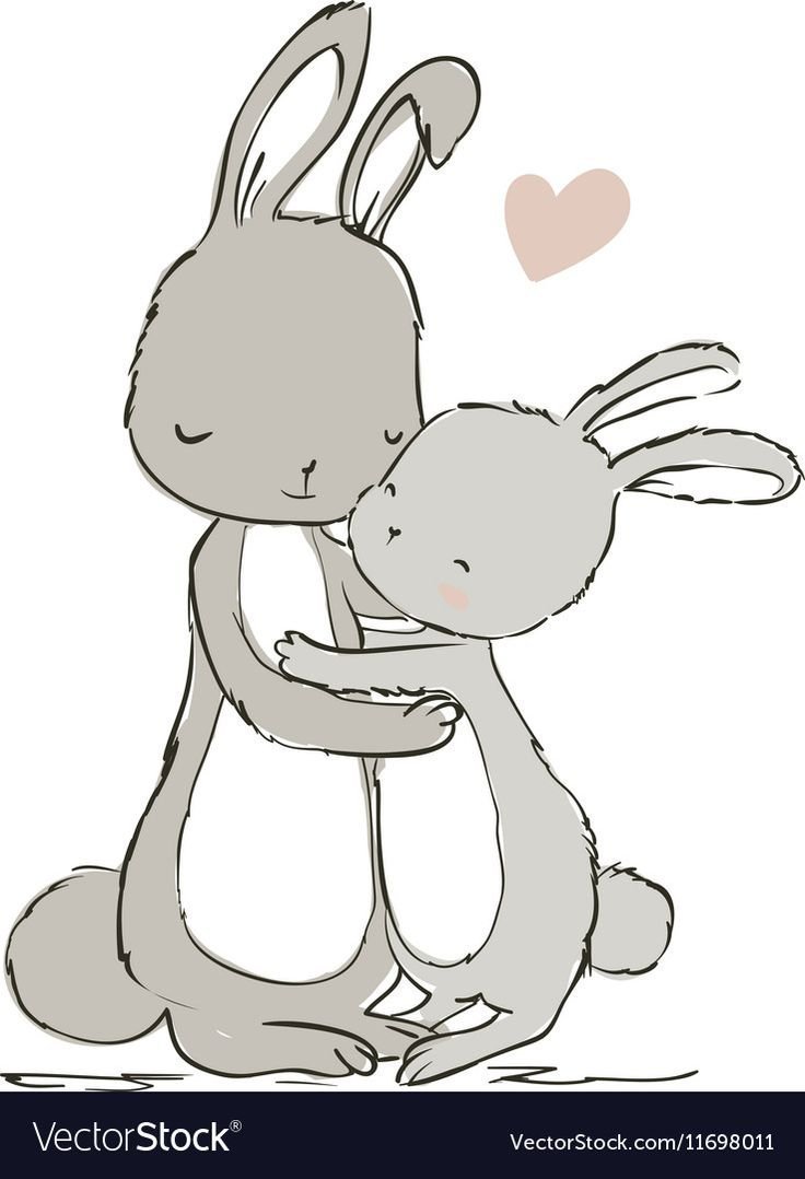 Зайчиха с зайчонком