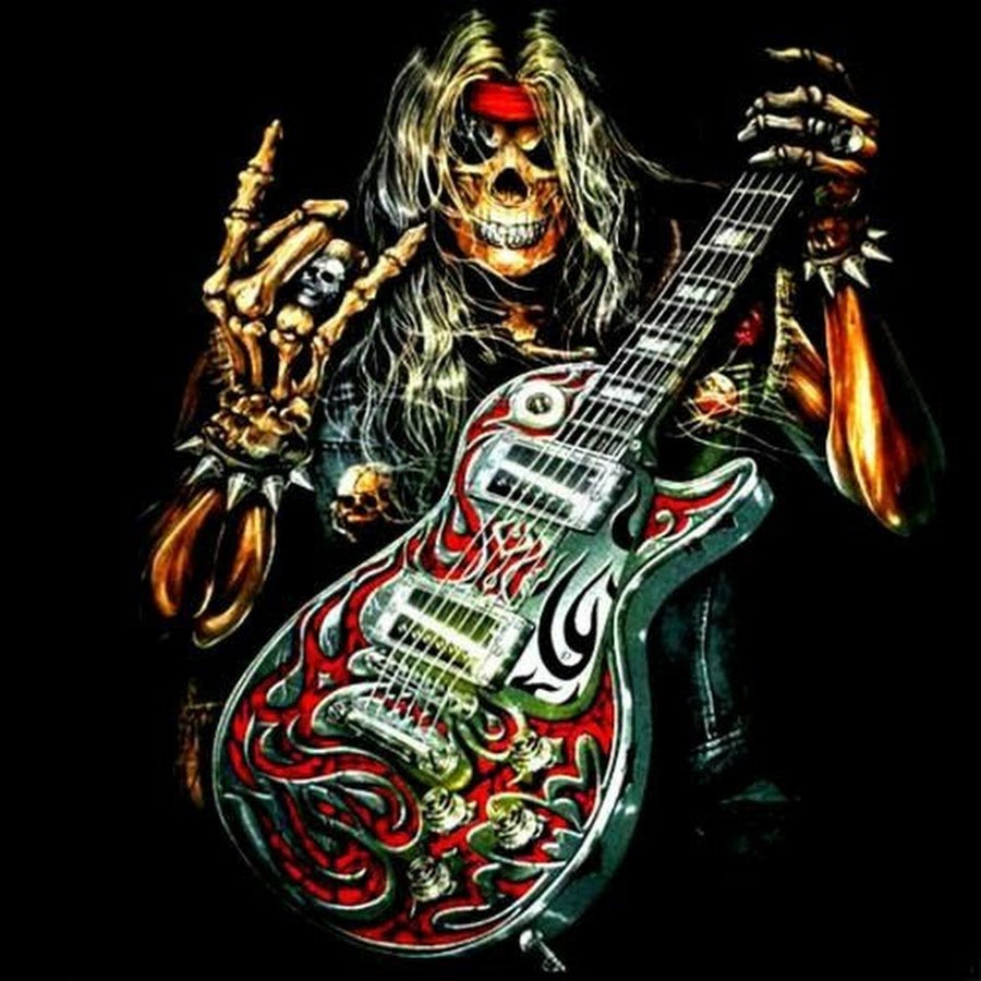 Череп с гитарой