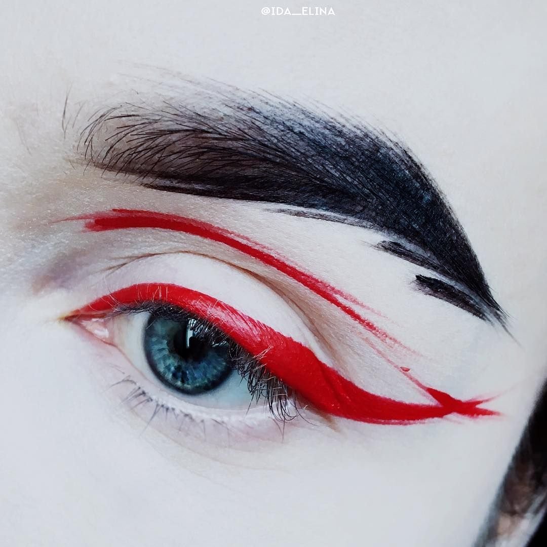 Подводка для глаз красная