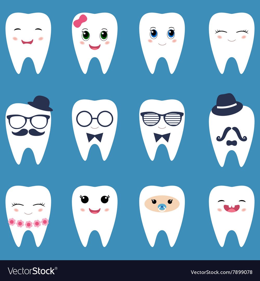 Счастливый зуб вектор