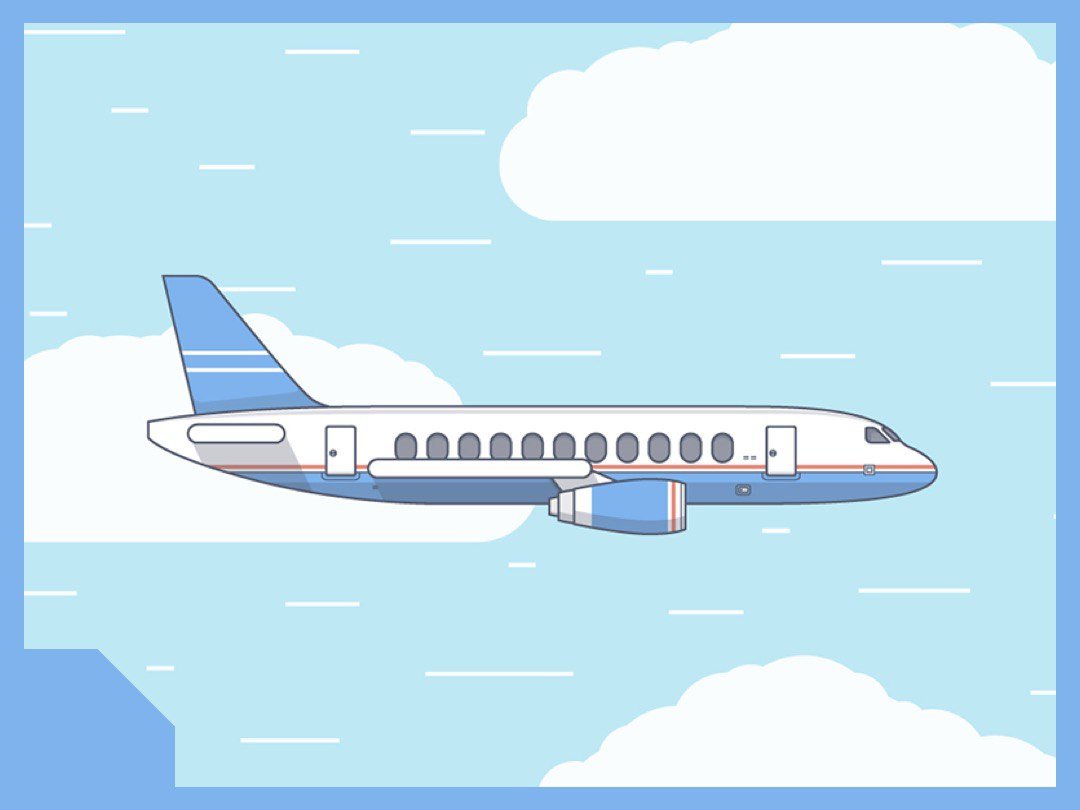 Самолет вектор вид сбоку